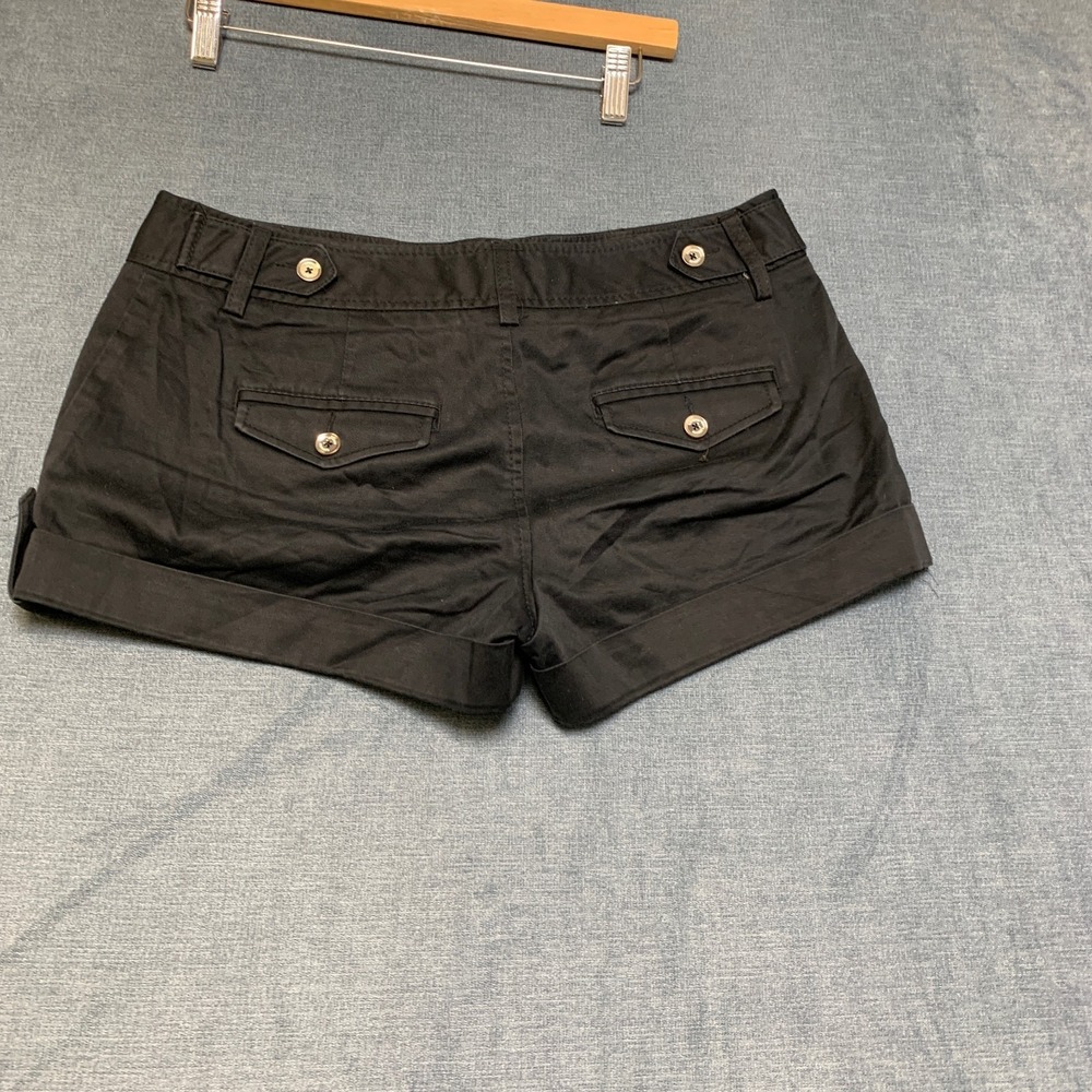 Express Design Studio Shorts Womens 8 Black Denim Dark Wash Slash Pockets Casual